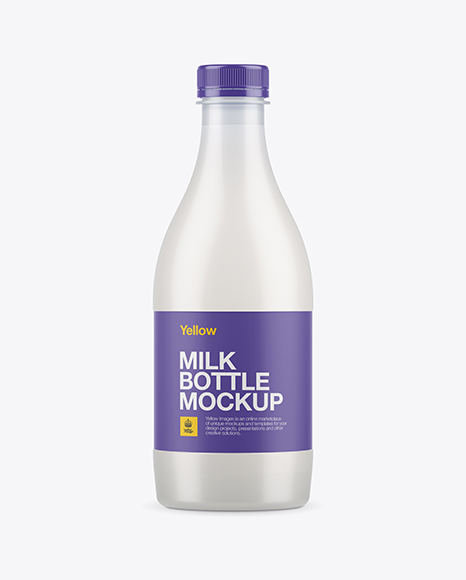 Frosted Plastic Milk Bottle Mockup