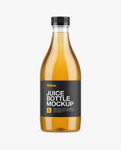 Plastic Apple Juice Bottle Mockup