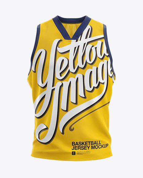 Basketball Jersey with V-Neck Mockup - Front View