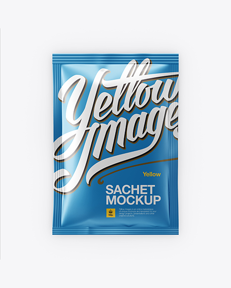 Matte Metallic Sachet Mockup - Front View