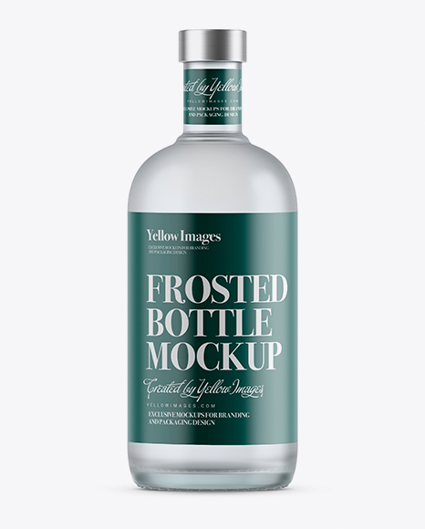 700ml Frosted Glass Vodka Bottle Mockup
