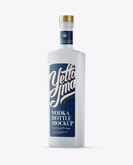 500ml Square Frosted Glass Vodka Bottle Mockup