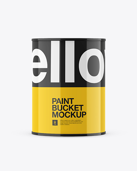 1L Glossy Paint Bucket Mockup