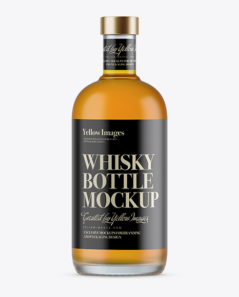 700ml Frosted Glass Whiskey Bottle Mockup