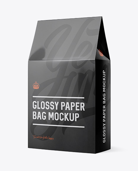 Glossy Paper Box Mockup - Halfside View