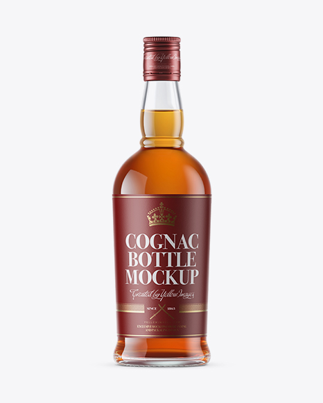 Clear Glass Cognac Bottle Mockup