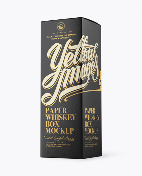 Paper Whisky Box Mockup - Halfside View