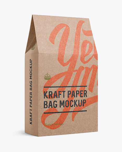Kraft Paper Box Mockup - Halfside View