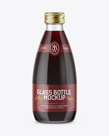 Clear Glass Bottle With Dark Drink Mockup