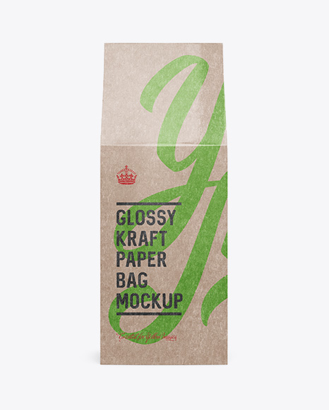 Glossy Kraft Paper Box Mockup - Front View