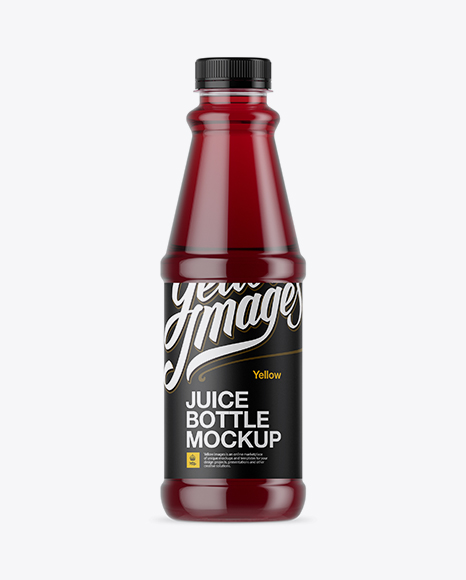 Plastic Bottle with Cherry Juice Mockup