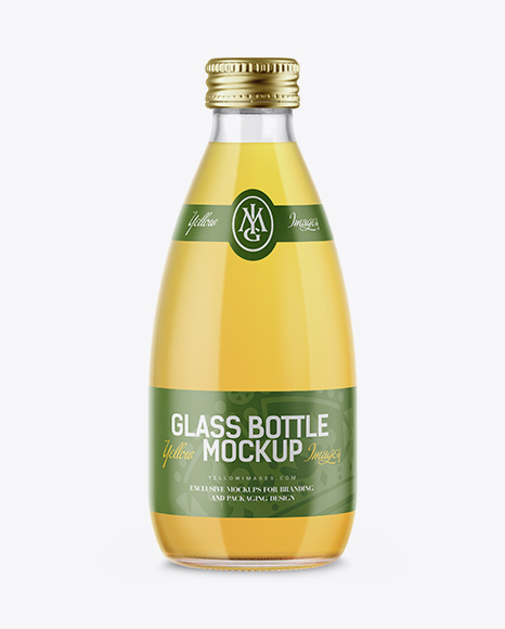 Clear Glass Bottle With Grape Juice Mockup