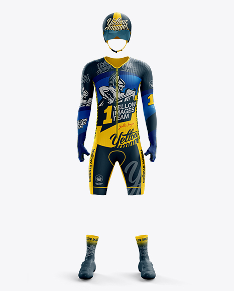 Men’s Full Cycling Time-Trial Kit mockup (Front View)