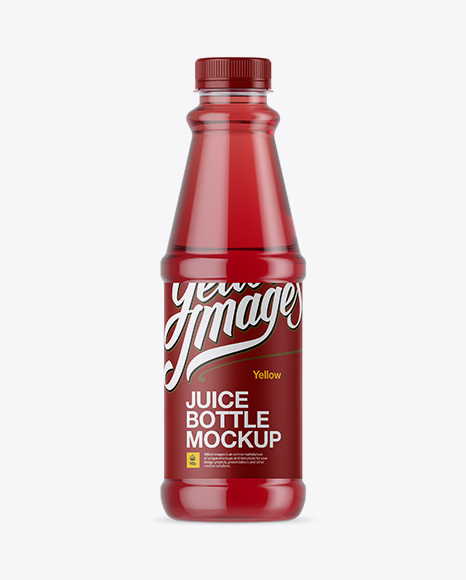 Plastic Bottle with Red Drink Mockup