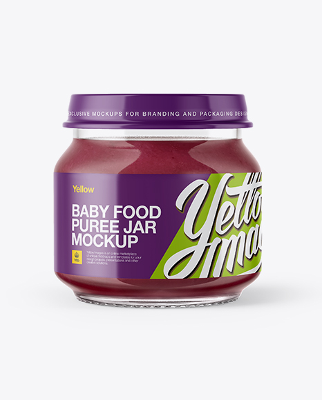 Baby Food Plum Puree Jar Mockup