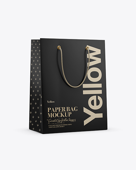 Matte Paper Shopping Bag With Rope Handle Mockup