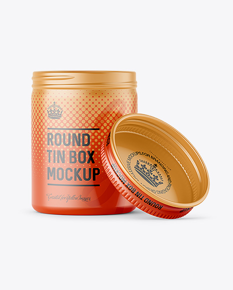 100ml Open Round Tin Box with Matte Finish Mockup - Front View