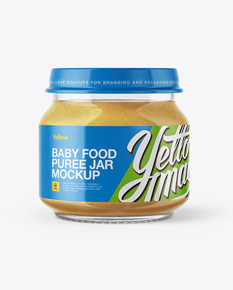 Baby Food Apple Puree Jar Mockup