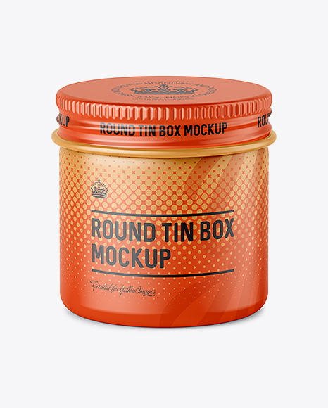 50ml Round Tin Box with Matte Finish Mockup - High-Angle Shot