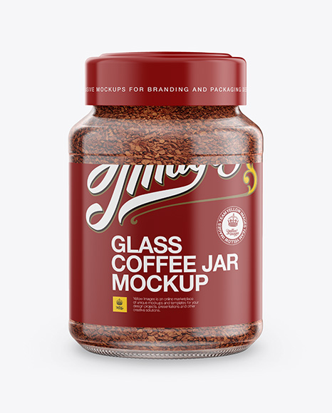 200g Instant Coffee Glass Jar Mockup - Front View