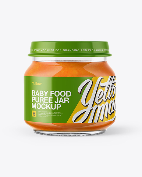 Baby Food Carrot Puree Jar Mockup