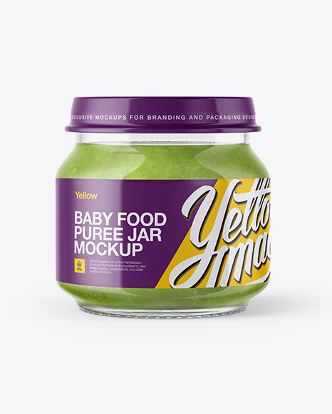 Baby Food Broccoli Puree Jar Mockup