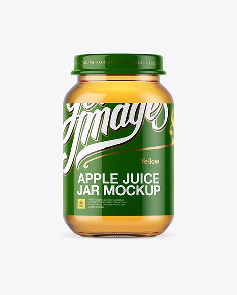 Baby Apple Juice Jar Mockup - Front View