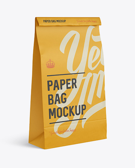 Paper Food/Snack Bag Mockup - Halfside View