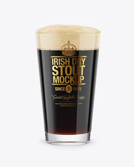 Irish Dry Stout Beer Glass Mockup