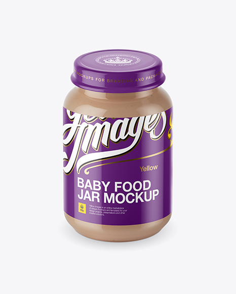 Baby Food Vegetable Puree Jar Mockup - High-Angle Shot
