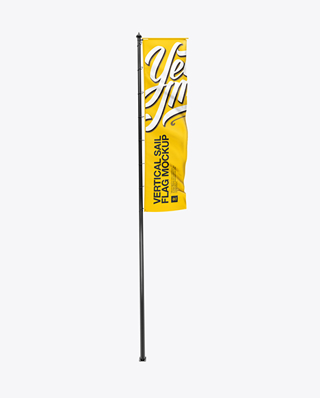 Vertical Sail Flag Mockup