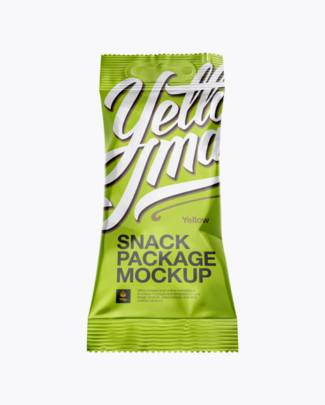 Glossy Snack Package Mockup - Hero Shot
