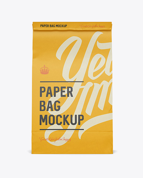 Paper Food/Snack Bag Mockup - Front View