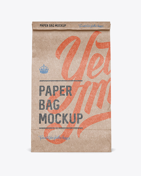 Kraft Paper Food/Snack Bag Mockup - Front View
