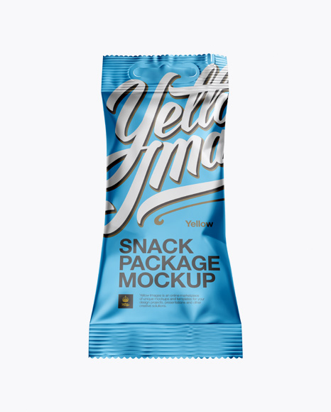 Matte Metallic Snack Package Mockup - Hero Shot