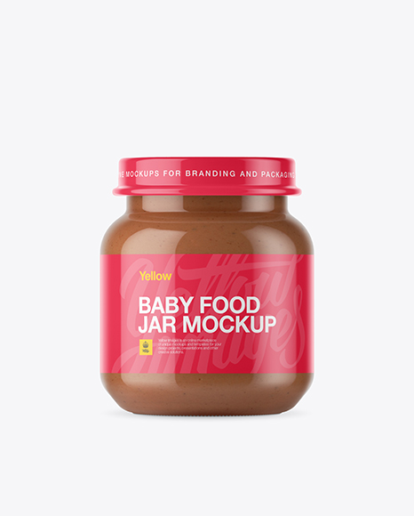 Baby Food Vegetable Puree Small Jar Mockup - Front View