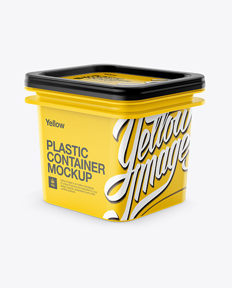 Plastic Container Mockup - Half Side View