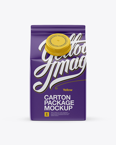 Carton Package With Plastic Cap Mockup - Front View