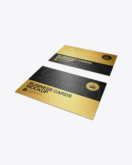Metallic Business Cards With Rough Finish Mockup