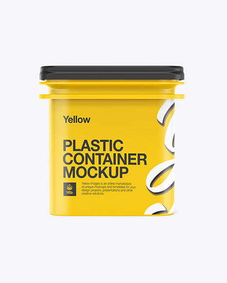 Plastic Container Mockup - Front View