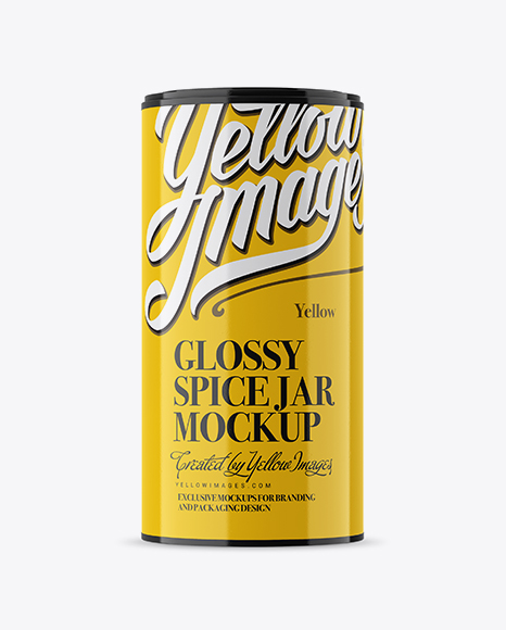 Glossy Spice Jar Mockup - Front View