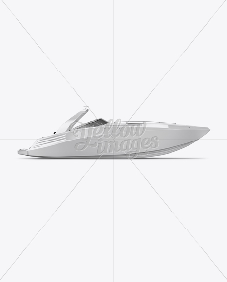 Sea Chaser Sport Boat Mockup - Right Side View