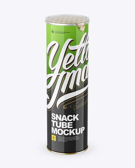 Glossy Snack Tube Mockup (High Angle)