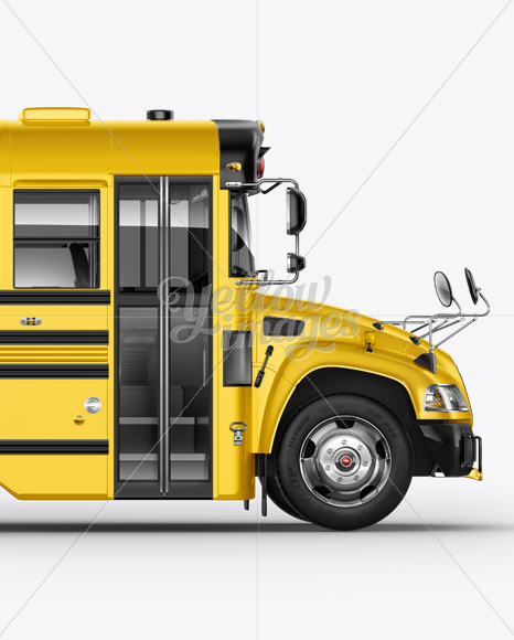 School Bus Mockup - Right Side View