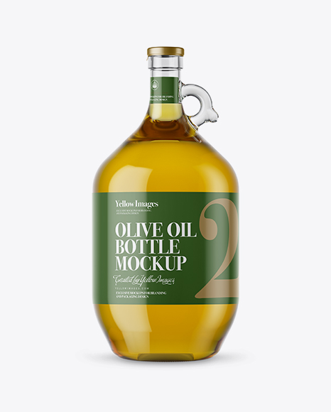 3L Clear Glass Olive Oil Bottle With Handle Mockup