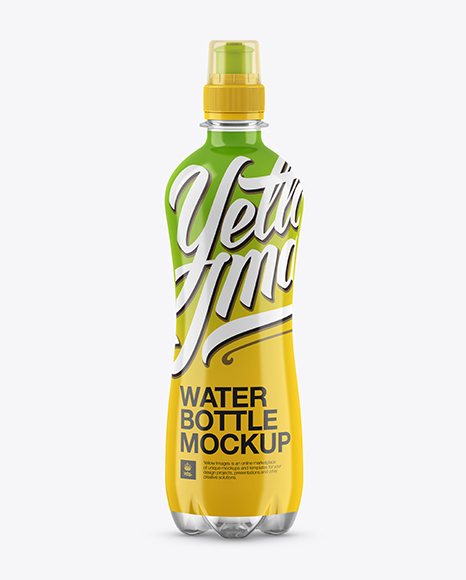 500ml Clear PET Bottle With Sport Cap Mockup