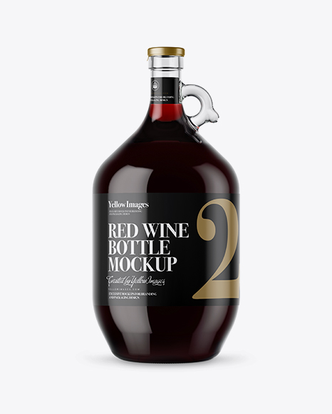 3L Clear Glass Red Wine Bottle With Handle Mockup