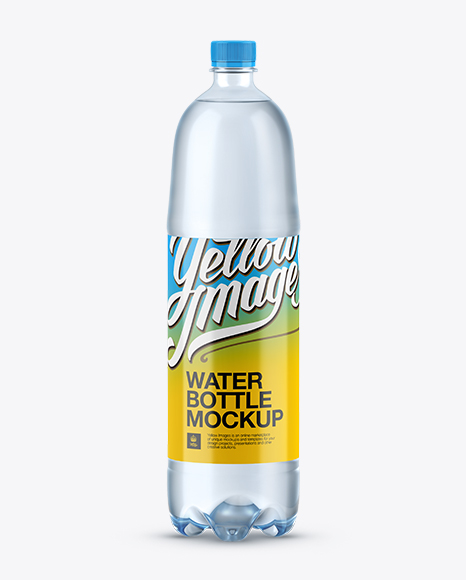 1,5L Blue PET Water Bottle Mockup