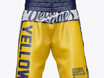 Two Panel Boxing Shorts Mockup - Front View
