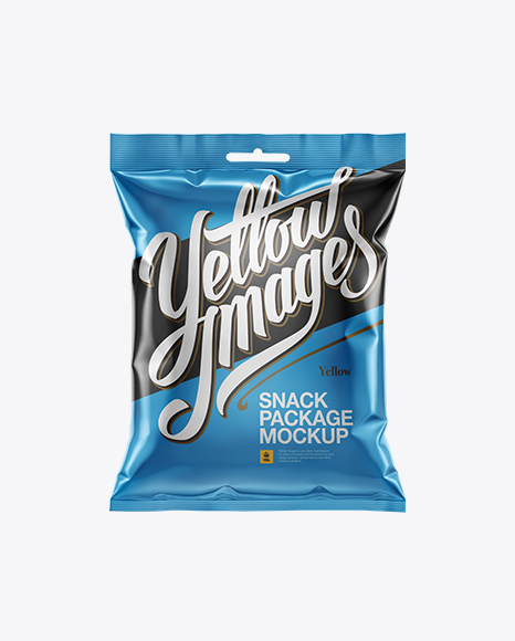 Metallic Snack Package Mockup - Front View